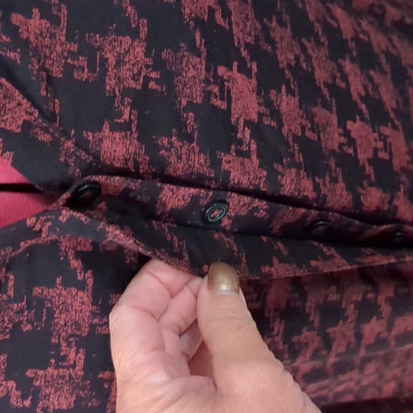 G.H Bass Houndstooth Convertible Sleeve Covered Button Hi/Low Tunic Blouse S - Picture 6 of 11